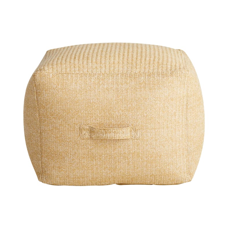 Brown Hermosa Outdoor Pouf, 20"