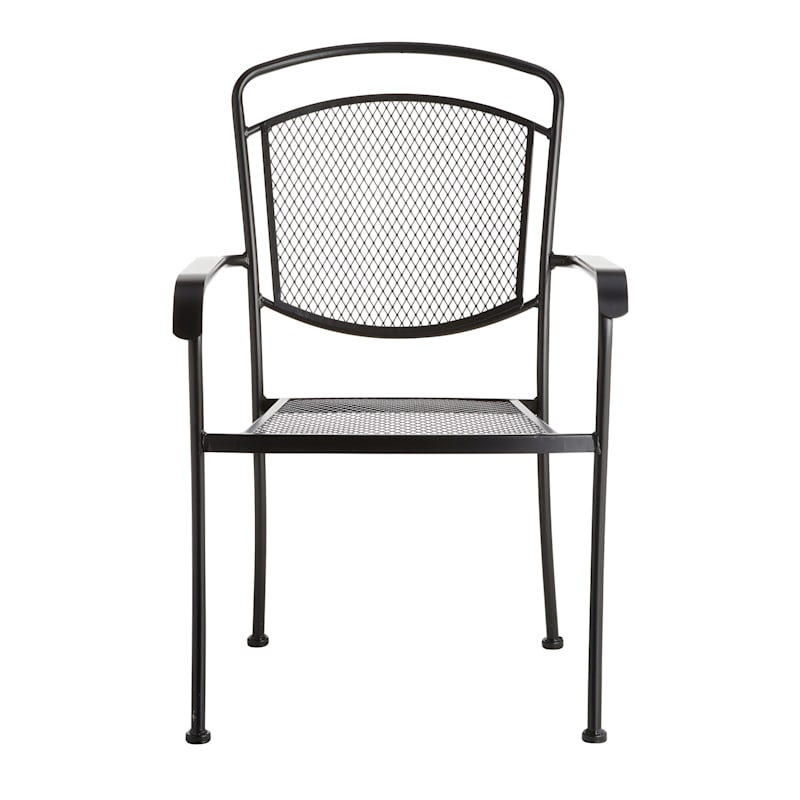 Black Steel Wrought Iron Patio Chair