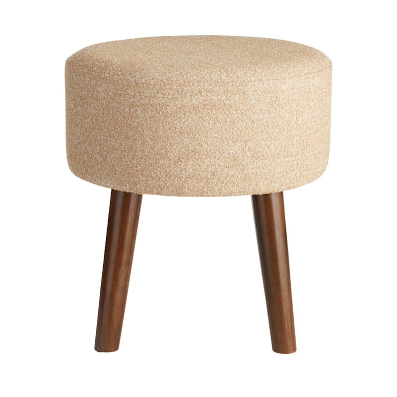 Emmy Stool with Dark Wooden Legs, Brown
