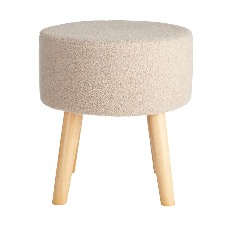 Emmy Stool with Wooden Legs, Sand