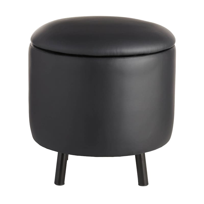 Crosby St. Andre Storage Ottoman, Black