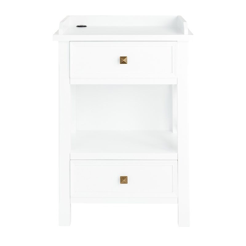 Jane X-Side Table with USB, White
