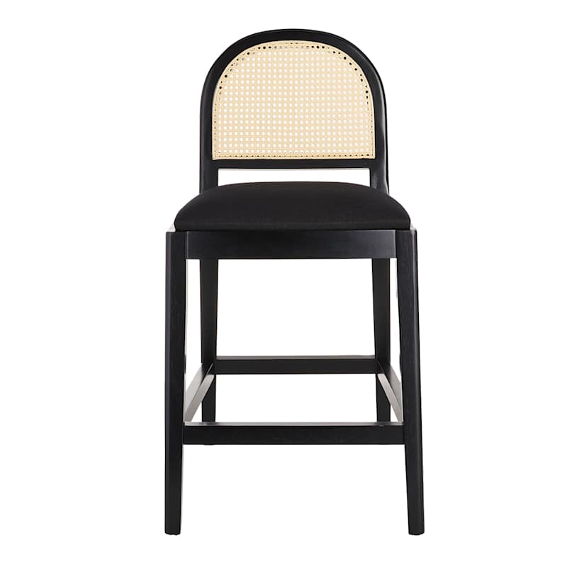 Athena Cane Back Counter Stool - Black
