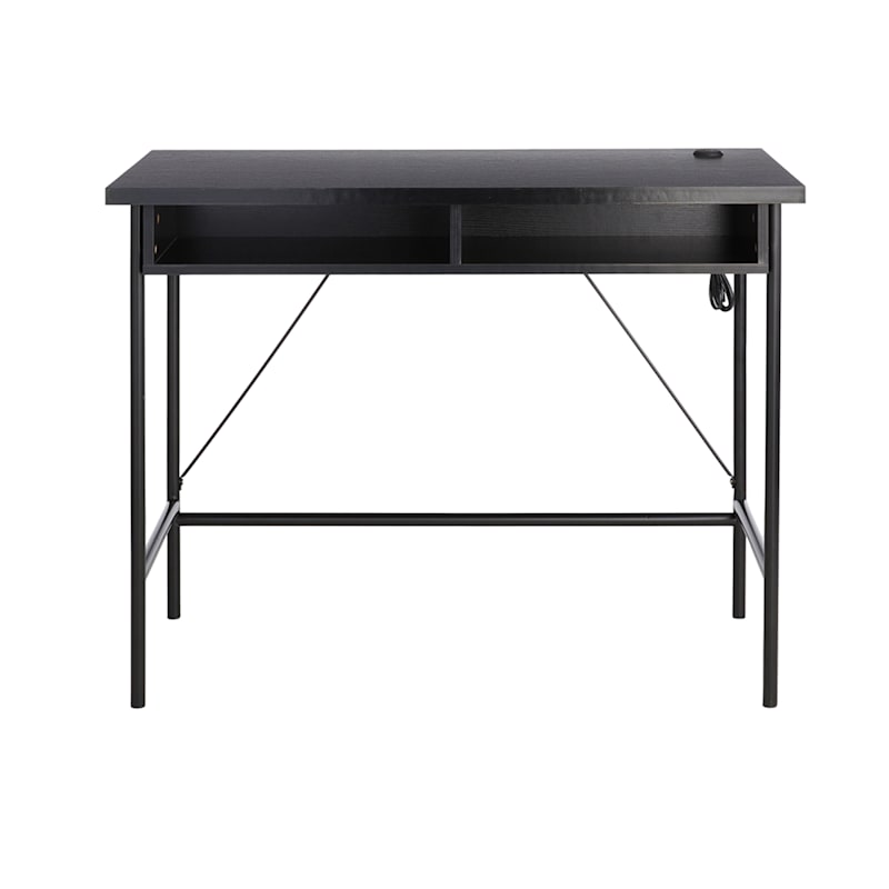 Lance Wood & Metal Desk, Black