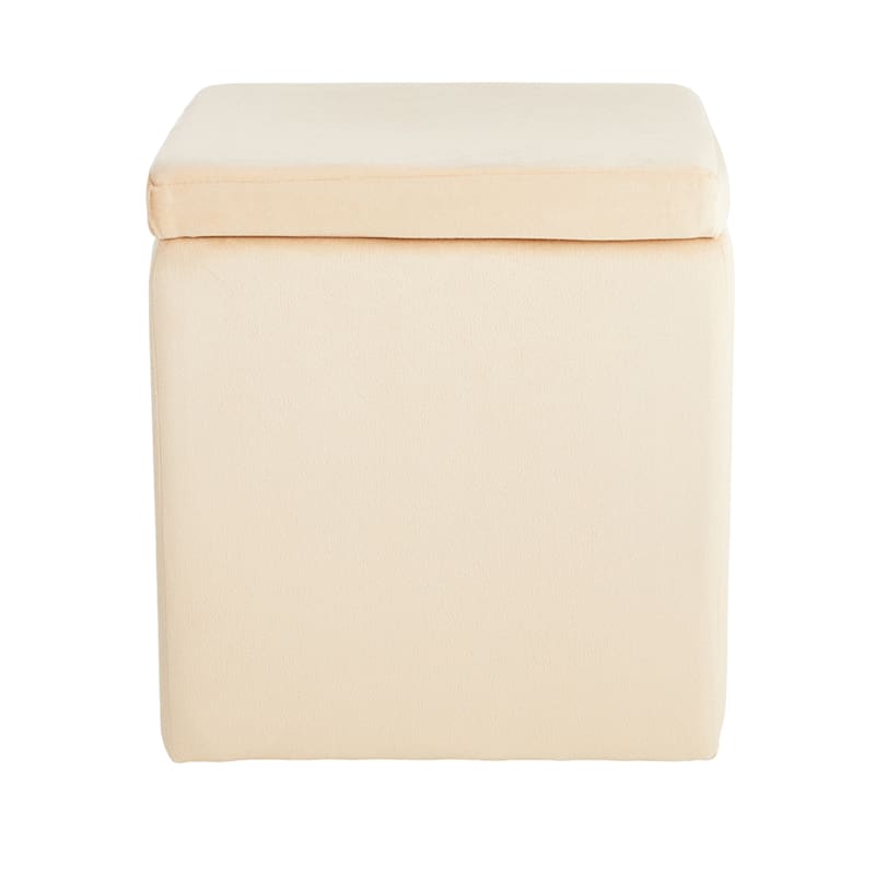 Hannah Square Storage Ottoman, Taupe