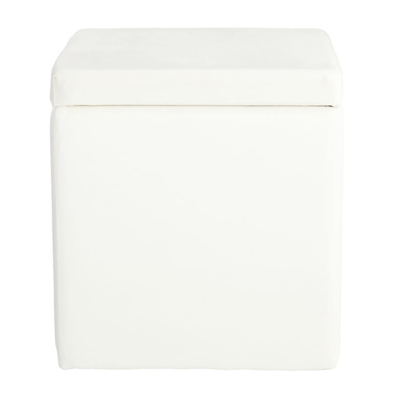 Hannah Square Storage Ottoman, Cream