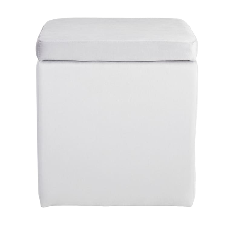 Hannah Square Storage Ottoman, Grey