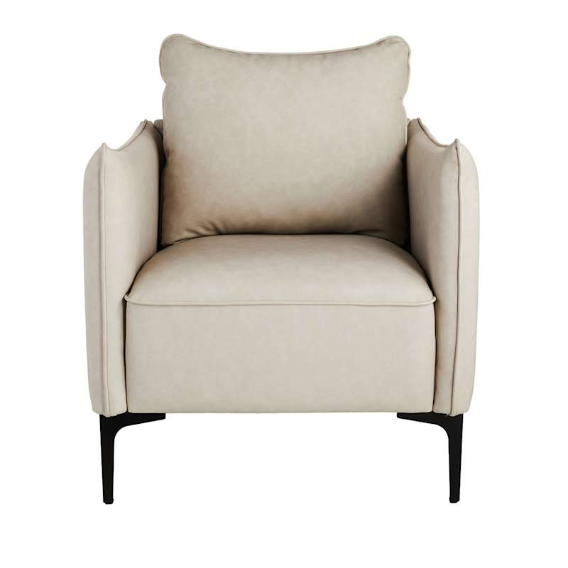 Crosby St. Ryan Faux Leather Accent Chair, Grey Leather