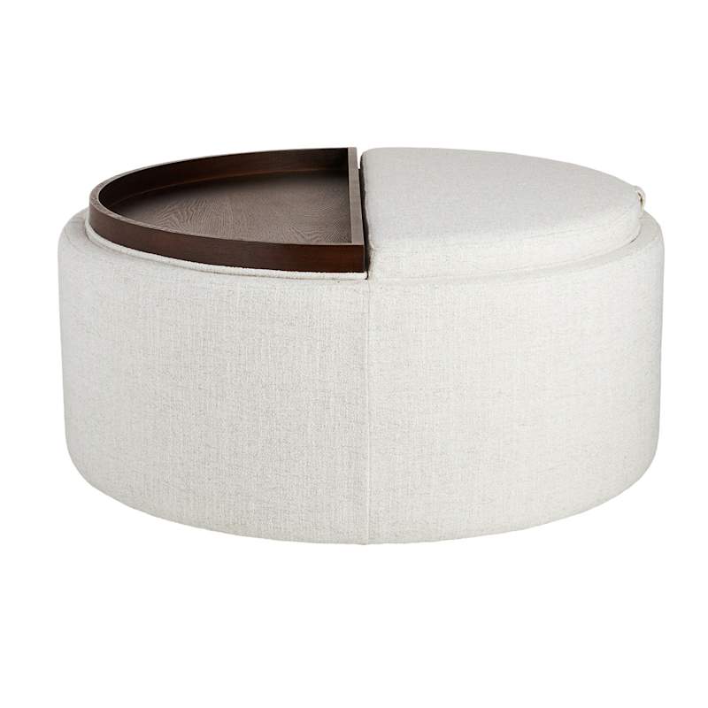 Draper Storage Ottoman, Taupe