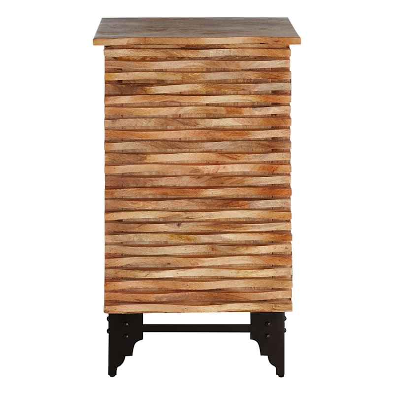 1-Door Wave Wood Cabinet