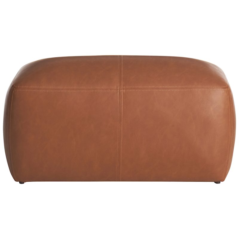 Honeybloom Beau Cognac Faux Leather Bench