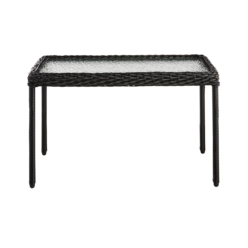 Providence Fairview Wicker Patio Coffee Table, Black
