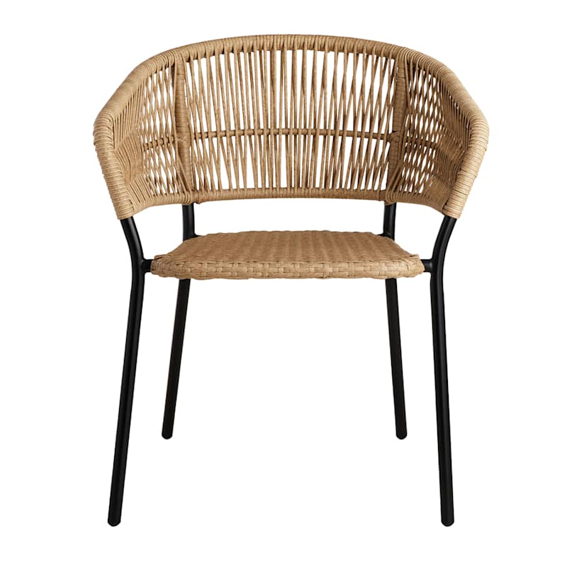 Paloma Wicker Patio Dining Chair, Taupe