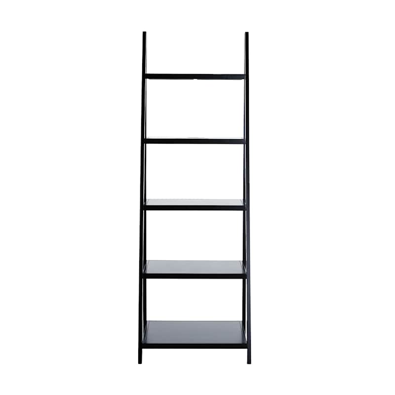 Juniper 5-Tier Wooden Shelf, Black