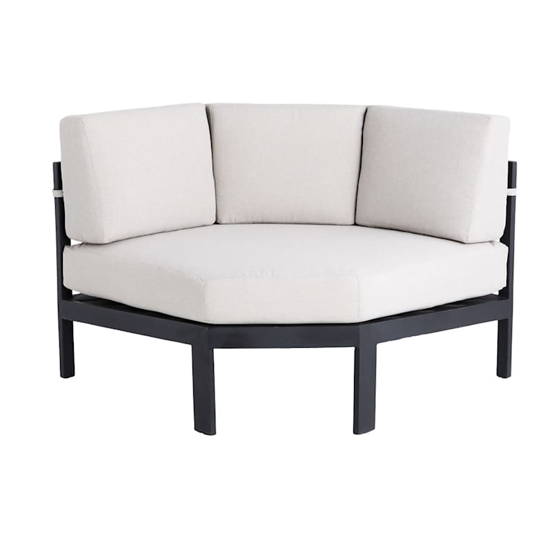 Soho Black Steel Patio Corner Chair