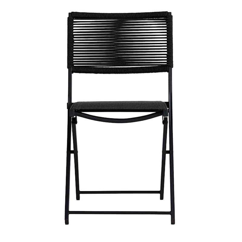 Crosby St. Rope Patio Folding Chair, Black