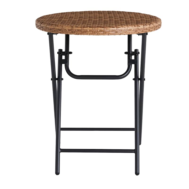 Found & Fable Wicker Top Folding Patio Table, Natural