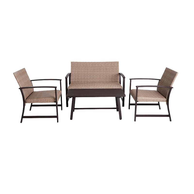 Winslow 4-Piece Seating Patio Set, Brown