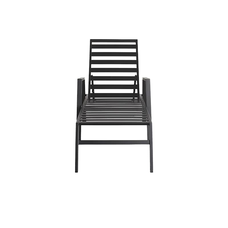 Crosby St. Grammercy Black Chaise Lounge Chair