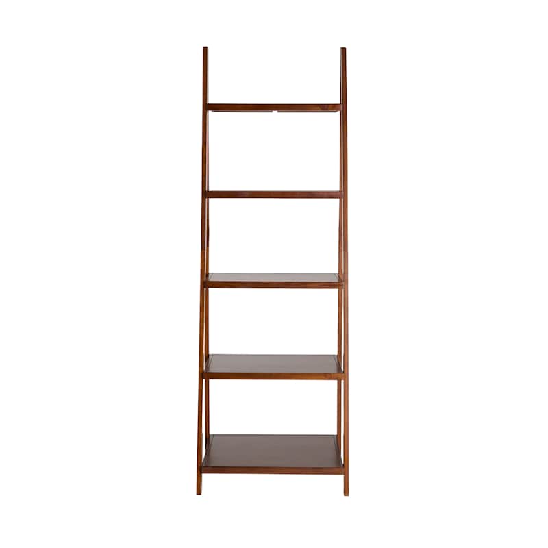 Juniper 5-Tier Wooden Shelf, Walnut Finish