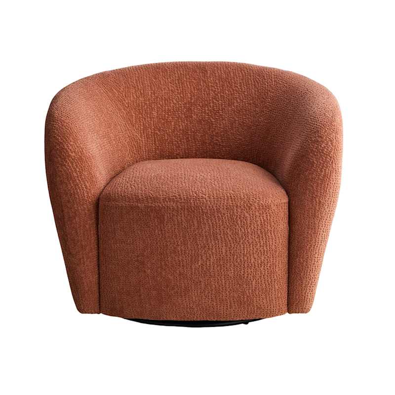 Chloe Swivel Accent Chair, Terracotta