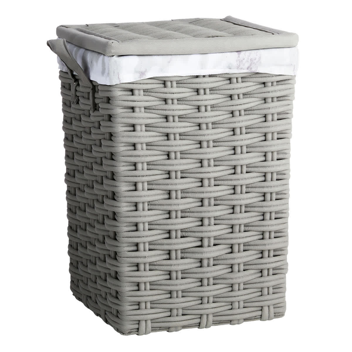 Floor Standing Laundry Hamper with Printed Marble Liner Medium