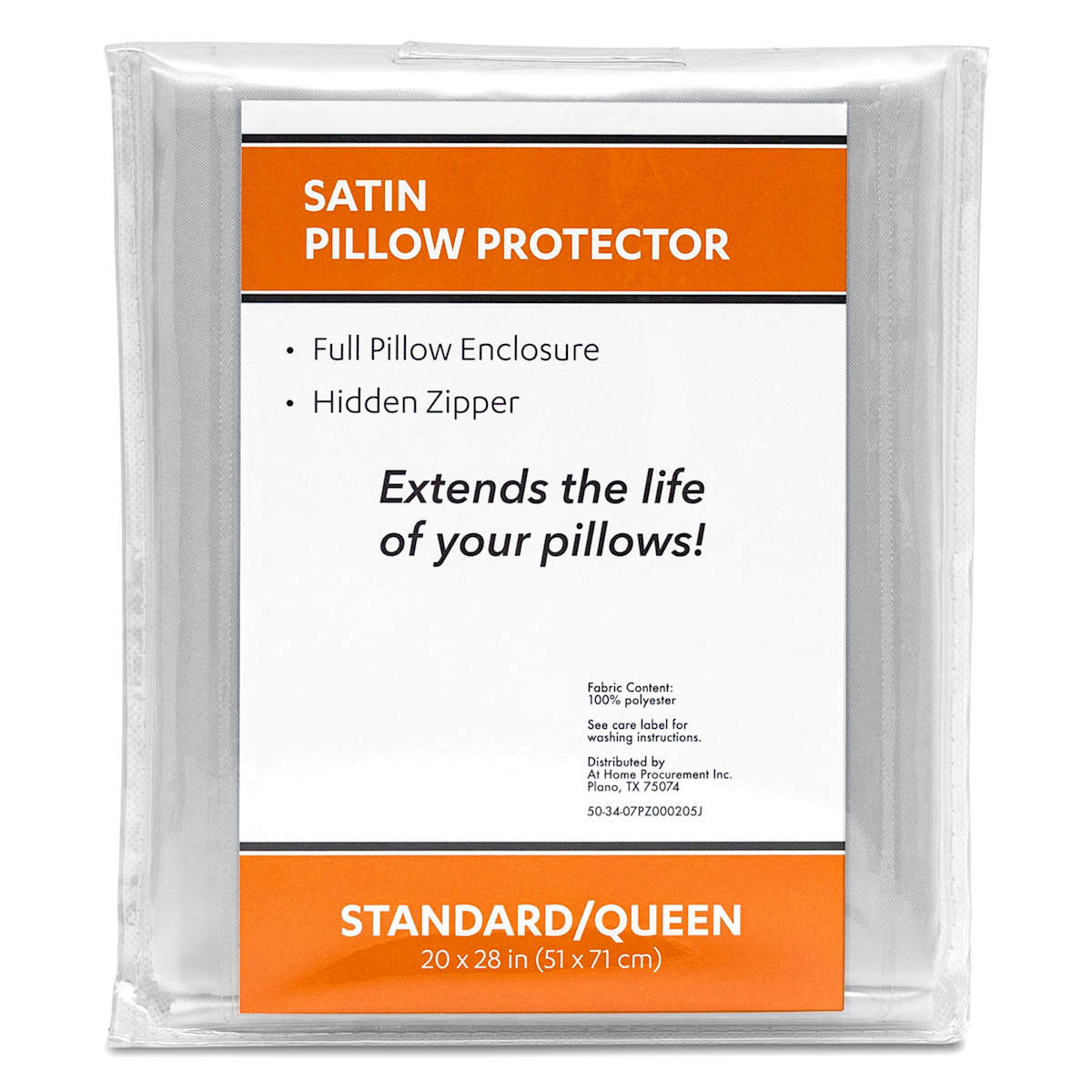 White Satin Bed Pillow Protector Standard Queen