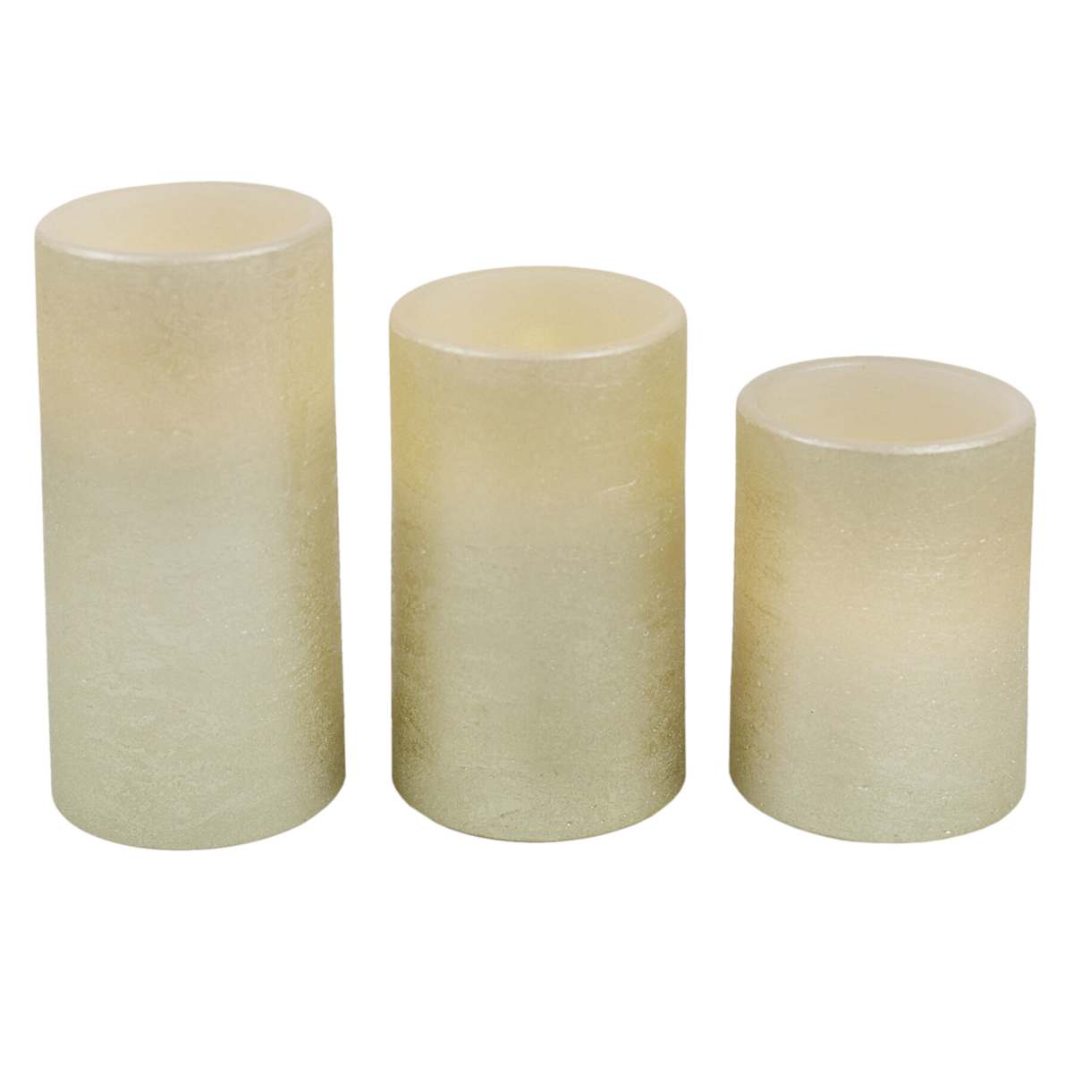 at Home 3 Pack Gold LED Wax Candles x5 3x6 3x4 3