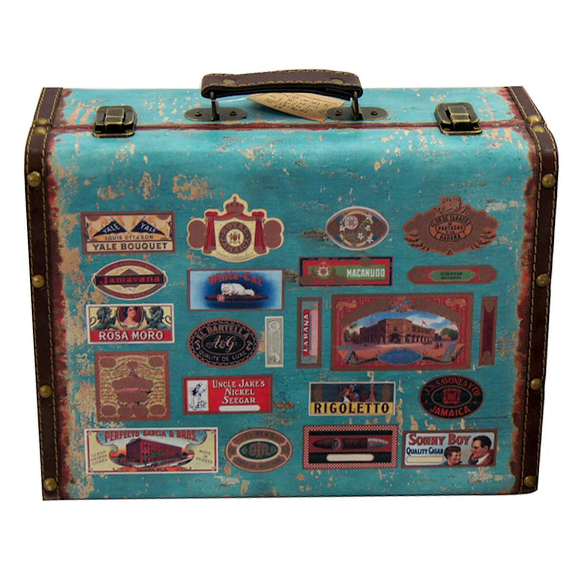 Blue Vintage Suitcase Green Sold by at Home