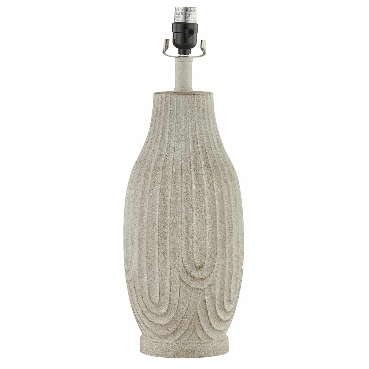 White Raised Patterned Table Lamp Base 20