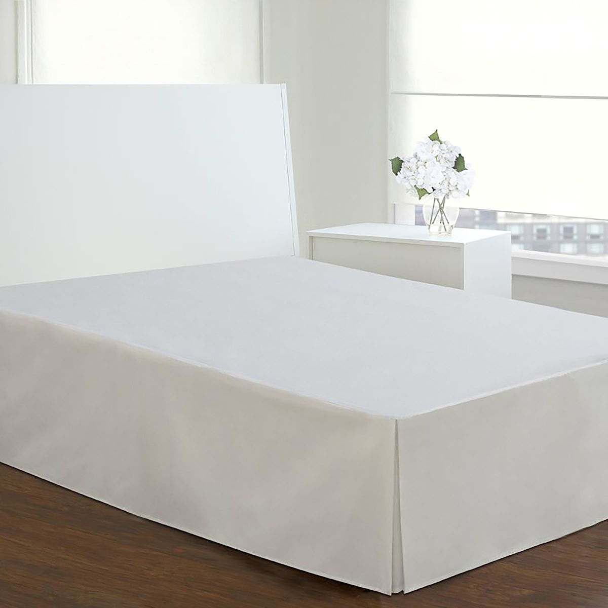 White Pleated Bed Skirt Queen