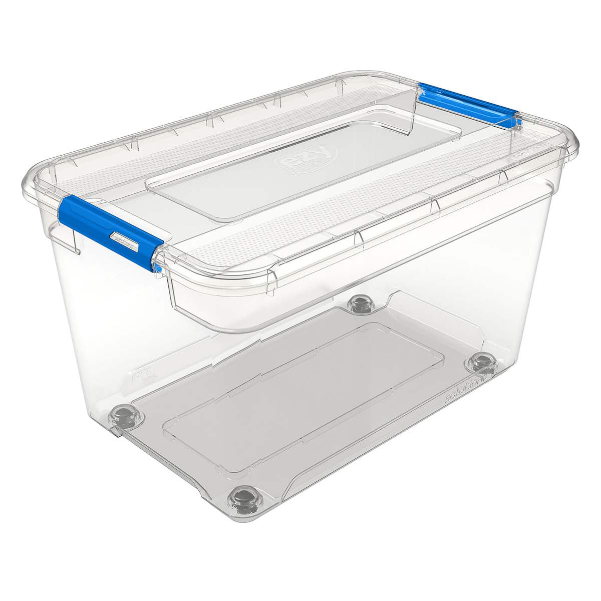 Clear Storage Container with Wheels 52l