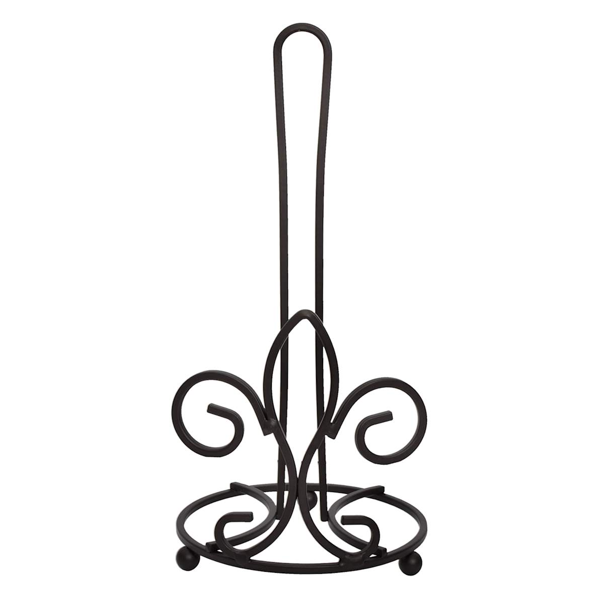Fleur de Lis Black Paper Towel Holder