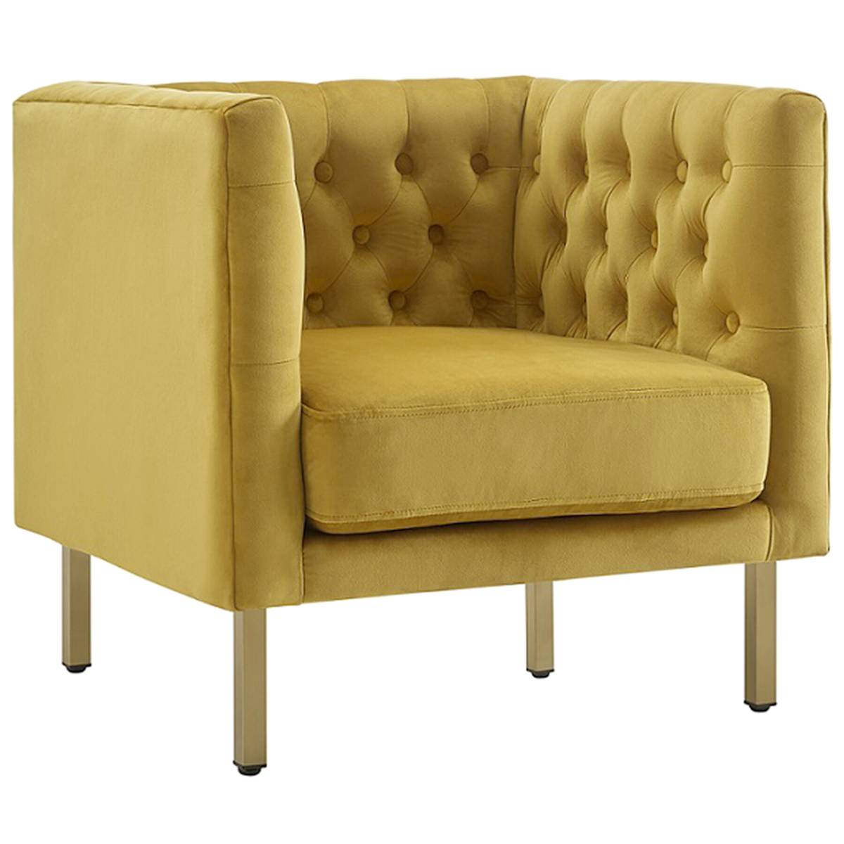 Yellow Velvet Club Chair At Home