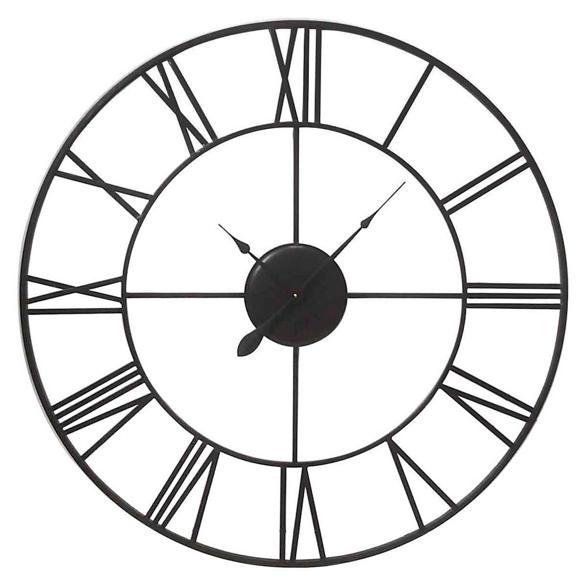 Deco 79 Stainless Steel Metal Clock With Black Base, 9" X 3
