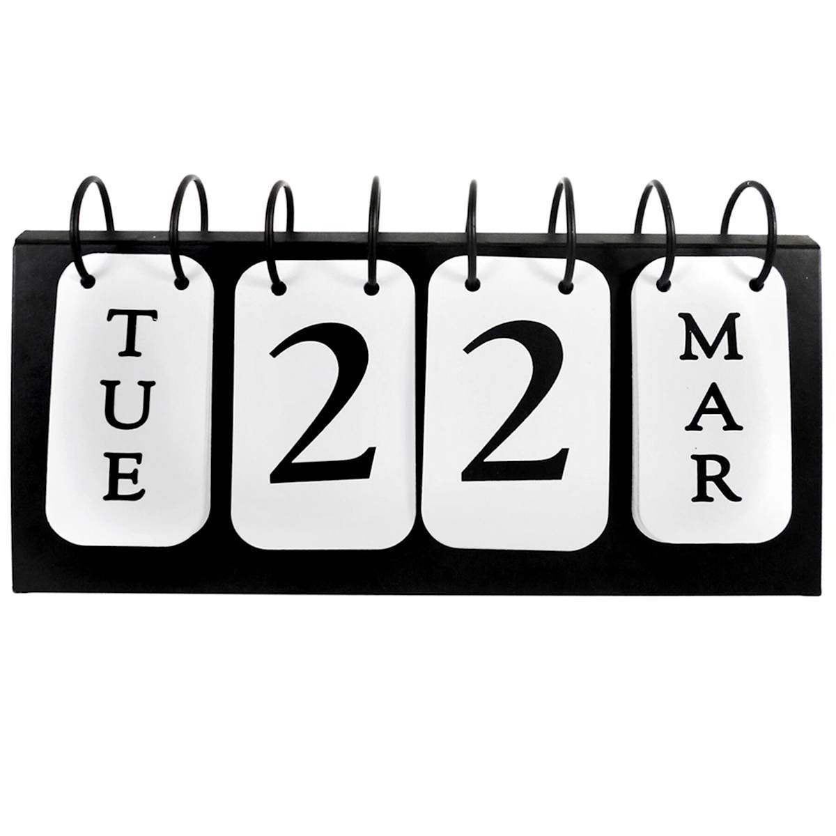 Black Metal Flip Calendar, 11x5
