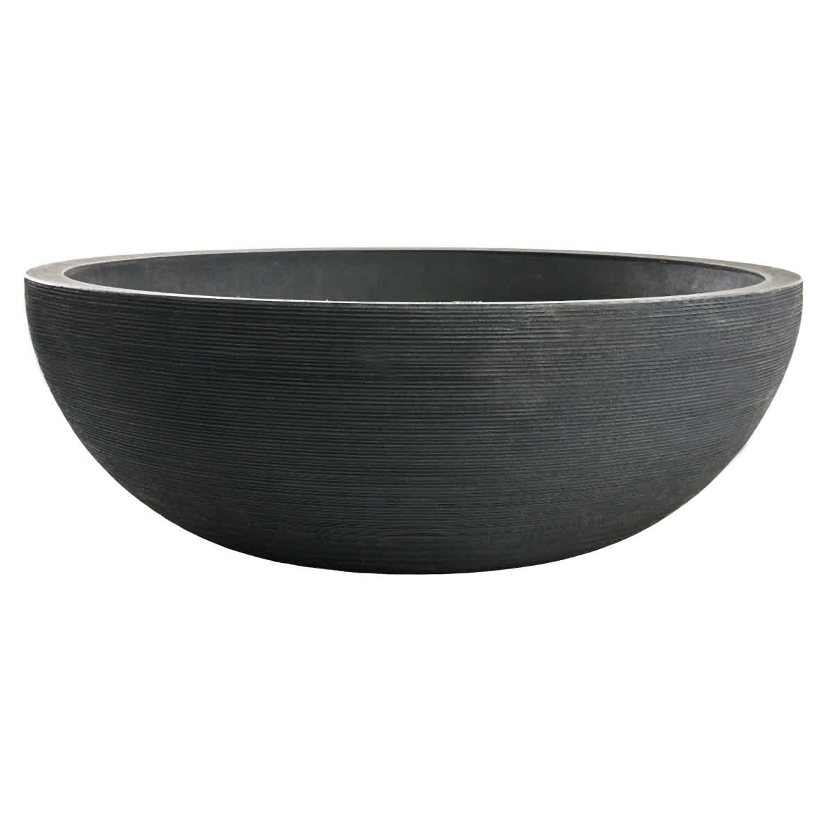 Japi All Weather Proof Black Lead Linea Low & Bowl Planter Japi All Weather Proof Black Lead Linea Low & Bowl Planter