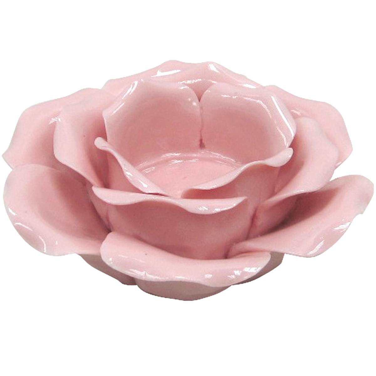 Ceramic Flower Tealight 2 Pink Candle Holder at Home