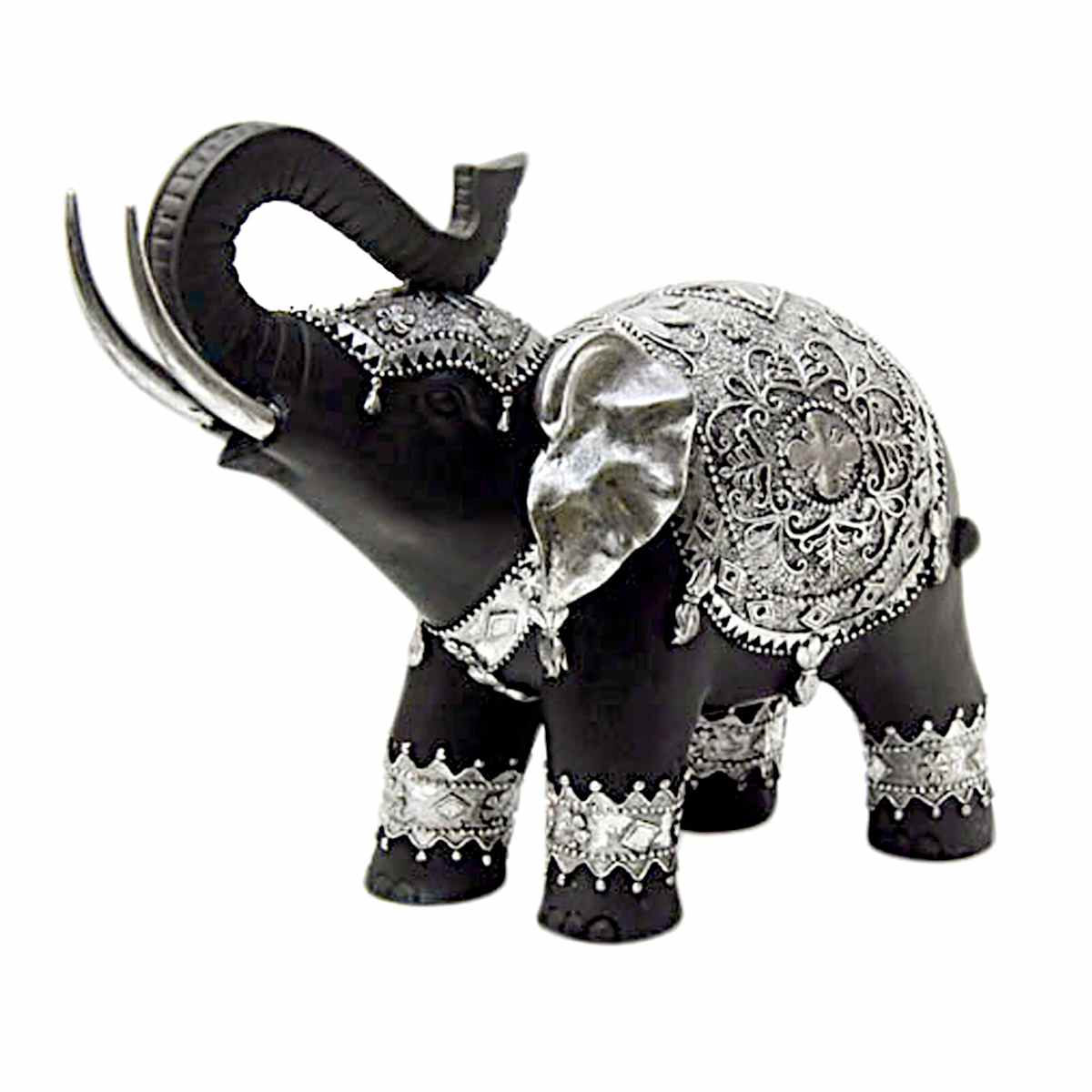 Black & Silver Elephant Figurine, 10