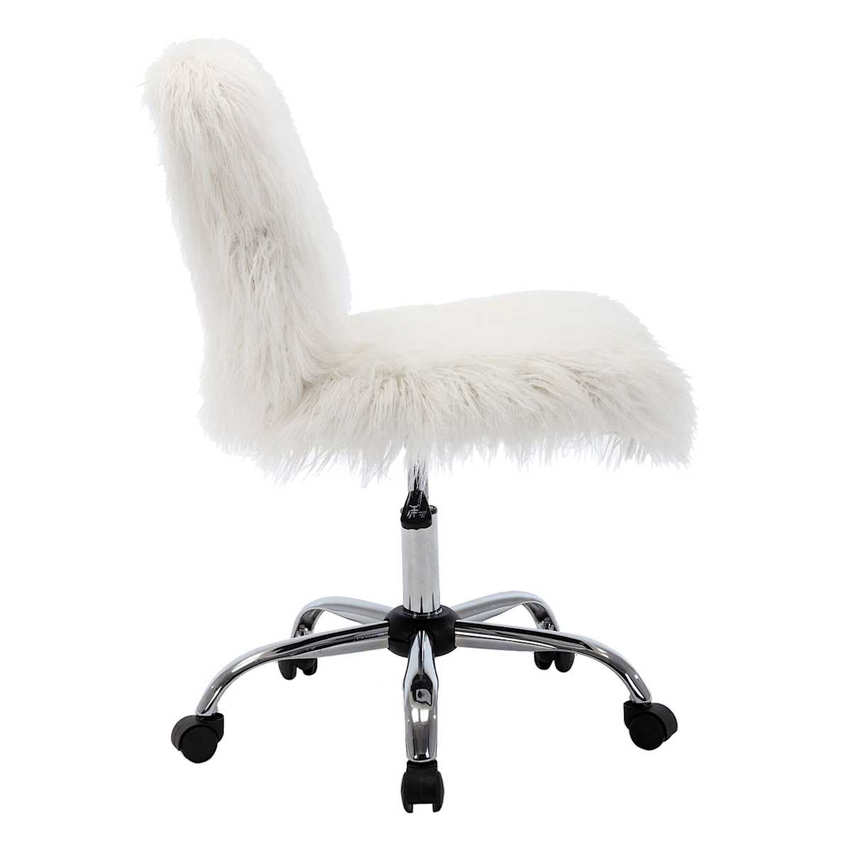 White faux fur desk chair discount