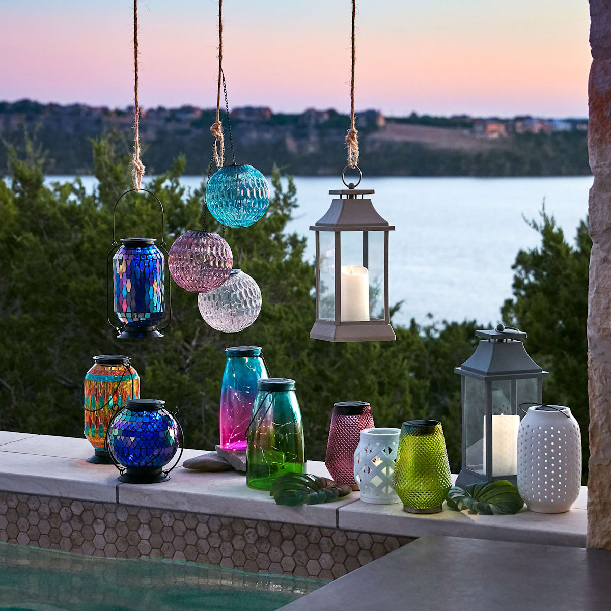 Iridescent solar garden lights sales