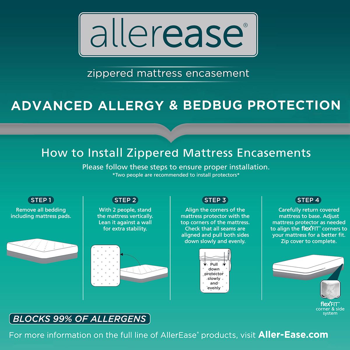 Allergy Bedbug Mattress Protector Twin XL White Sold by at Home