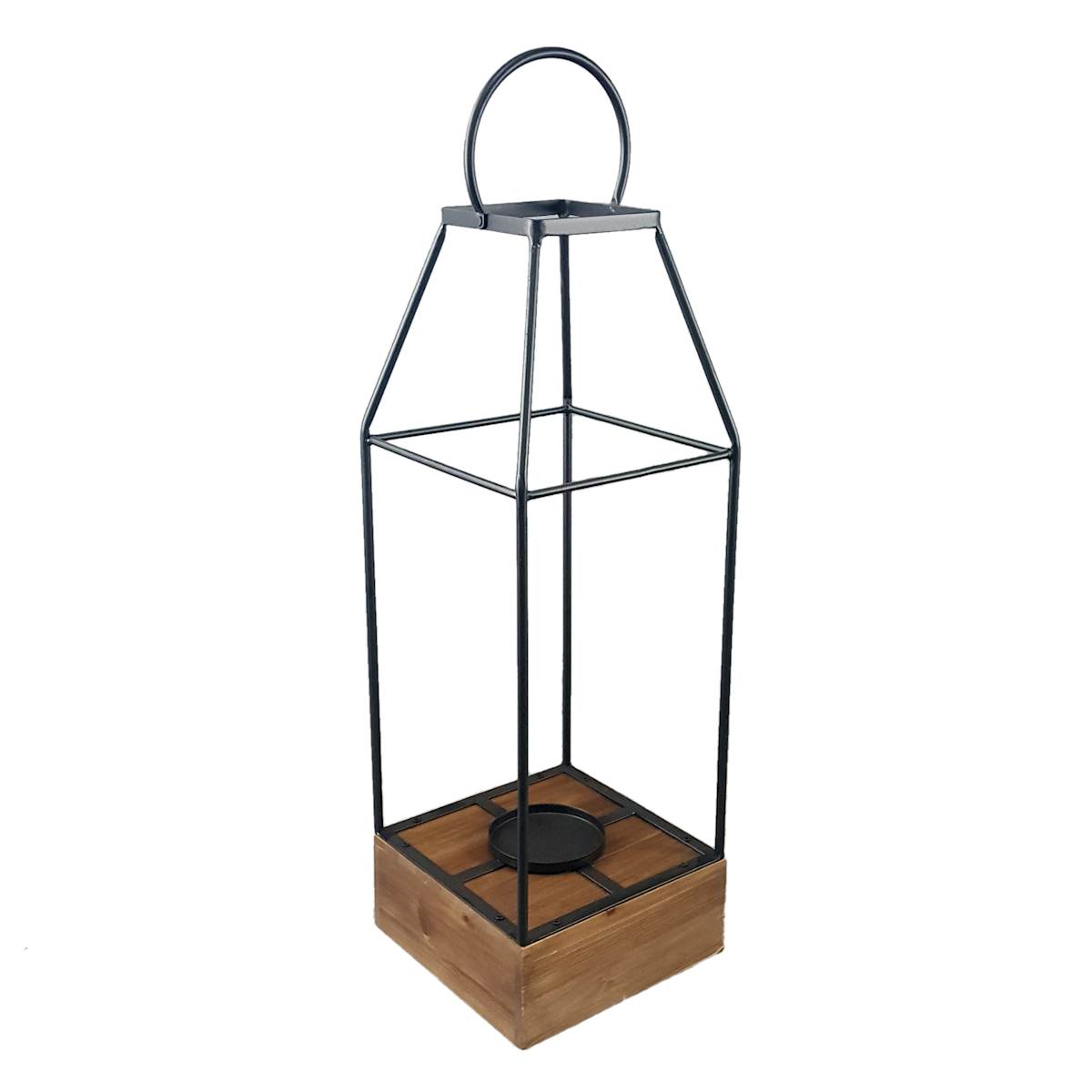 Oversized Metal Wood Open Floor Lantern 38