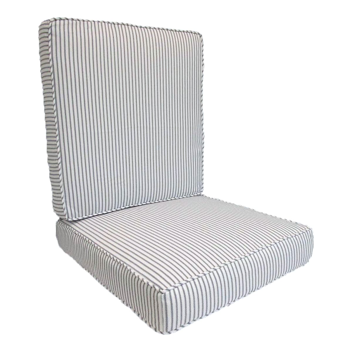 2 piece navy blue ticking striped outdoor deep seat cushion At Home