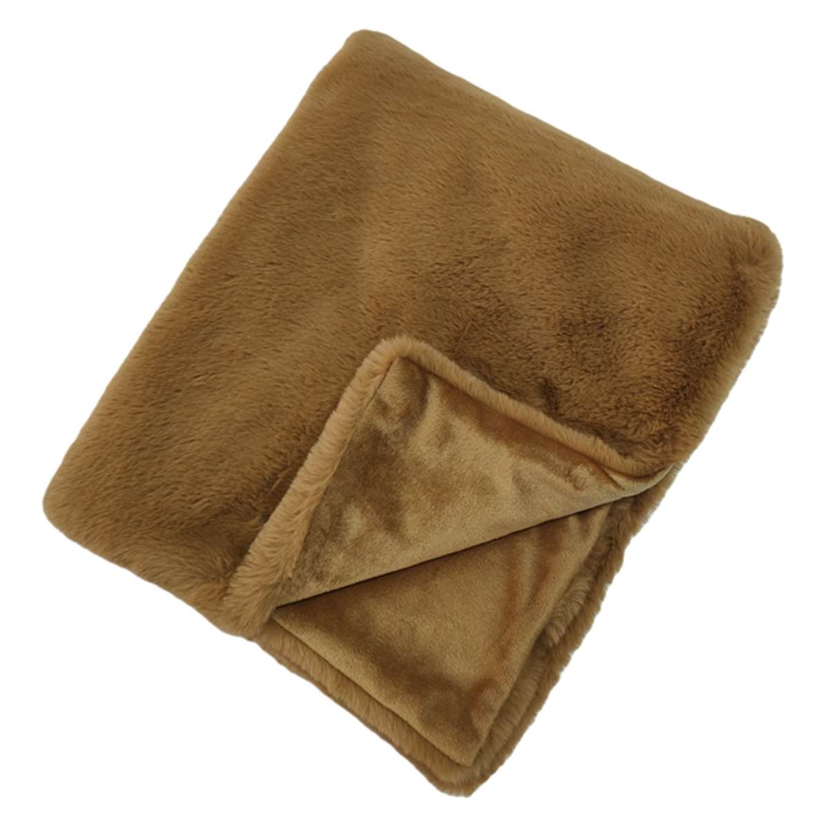 Gold Faux Fur Throw Blanket 50x60