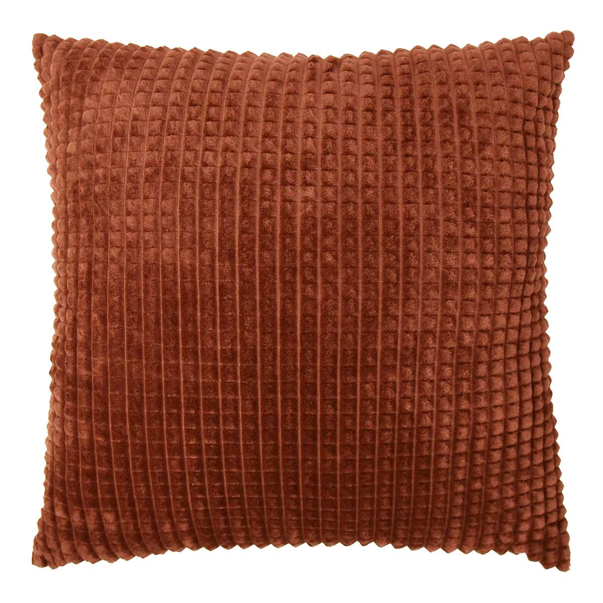 Plush Rust Check Throw Pillow 24