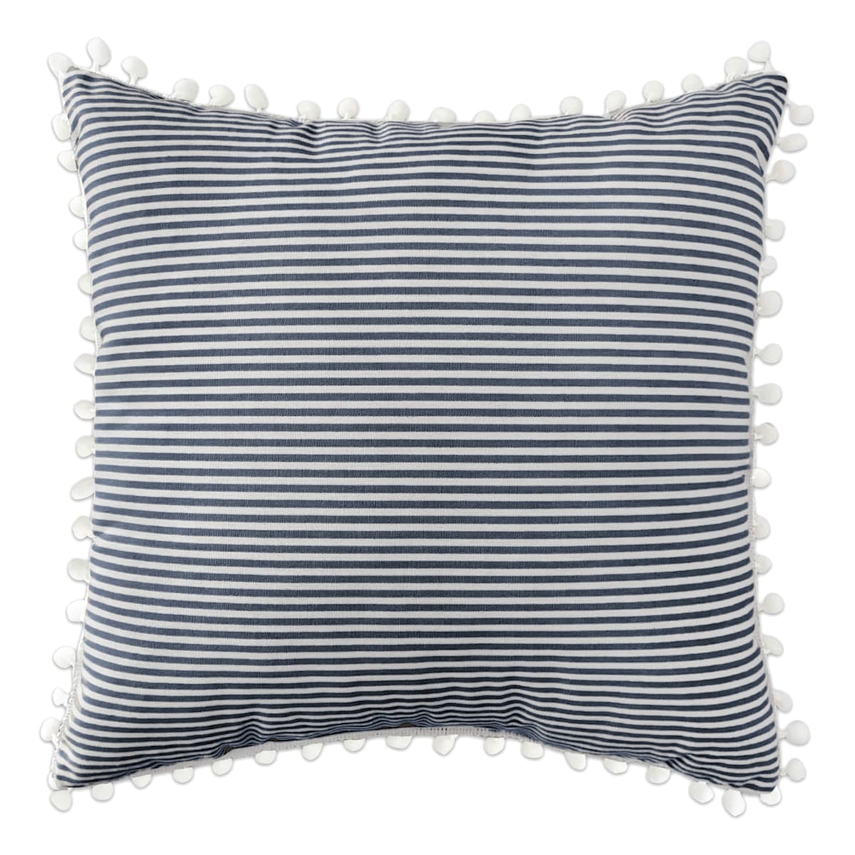 Navy pom pom pillow shop