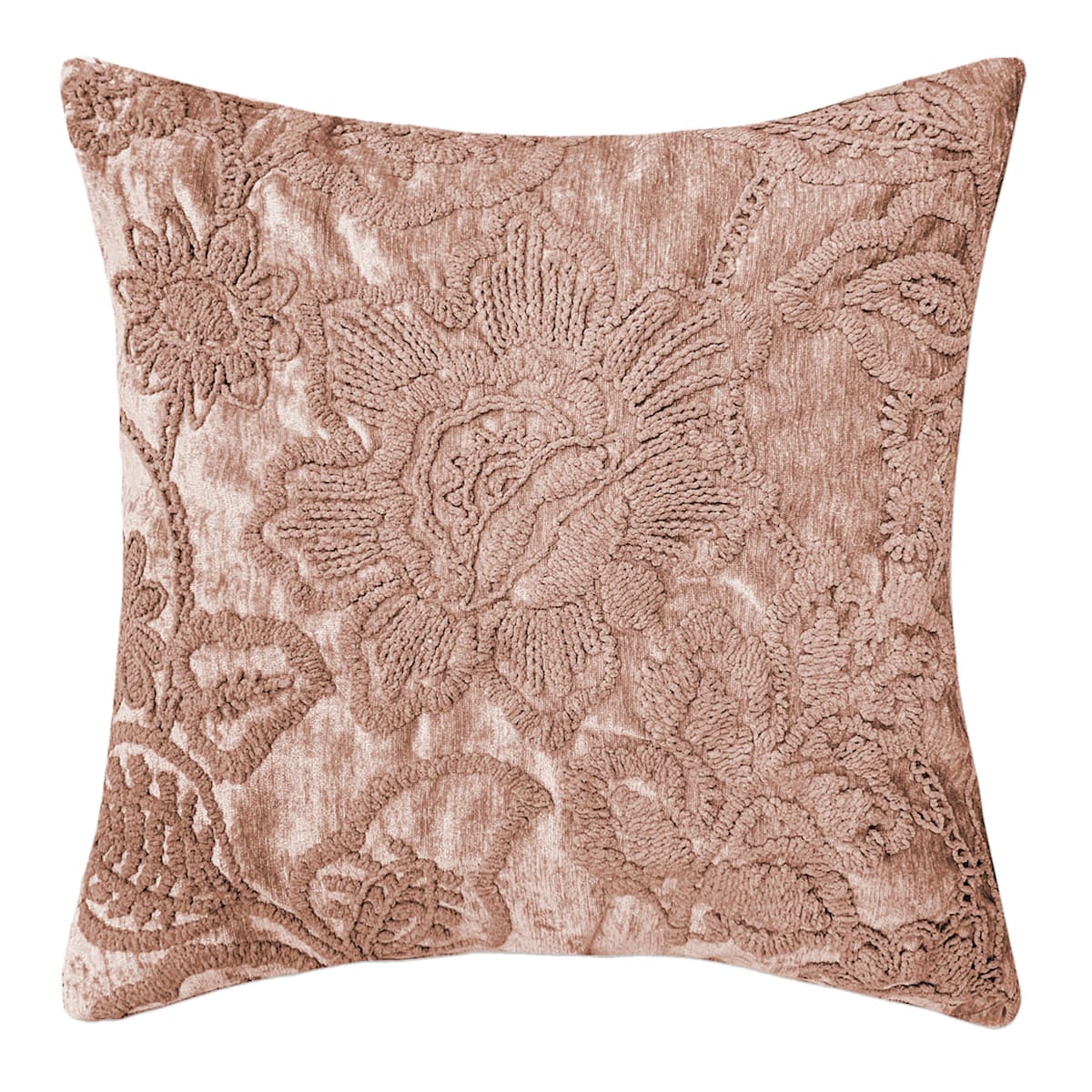 at Home Frannie Pink Floral Embroidered Throw Pillow 18