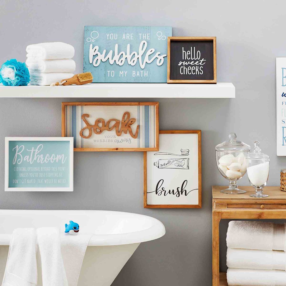 Bathroom Framed Wall Sign 11x14
