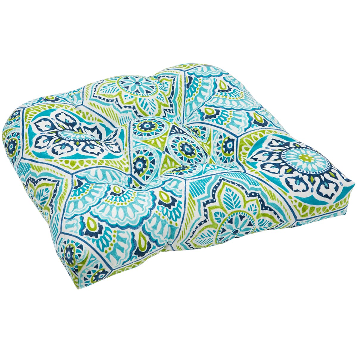 Calista Teal Outdoor Wicker Seat Cushion At Home